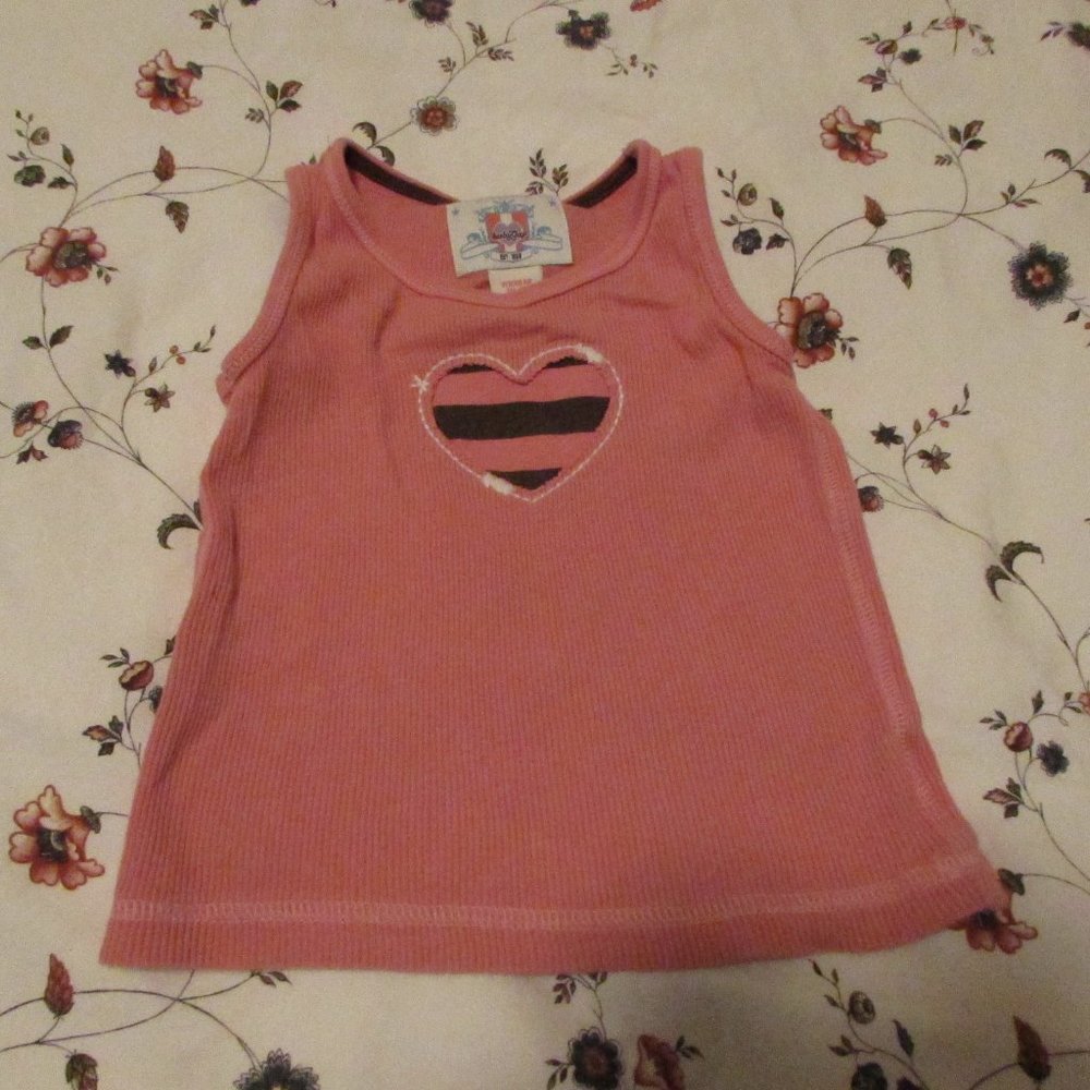 Baby Gap Pink/Brown Heart Tank Top for Baby Girls